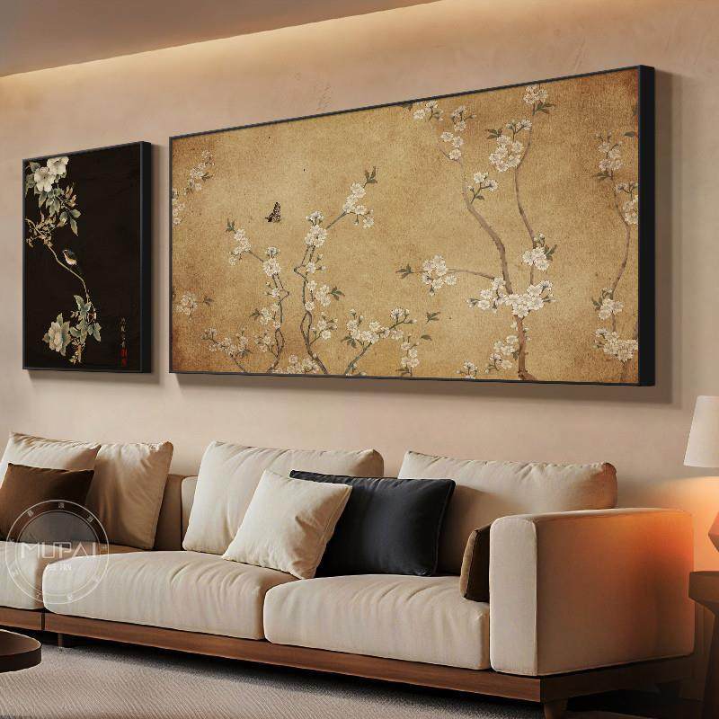 宋代美学客厅装饰画中古风沙发背景墙挂画新中式组合艺术茶室壁画,家居饰品,现代装饰画,淘宝优惠券,粉丝福利购,淘宝优惠卷