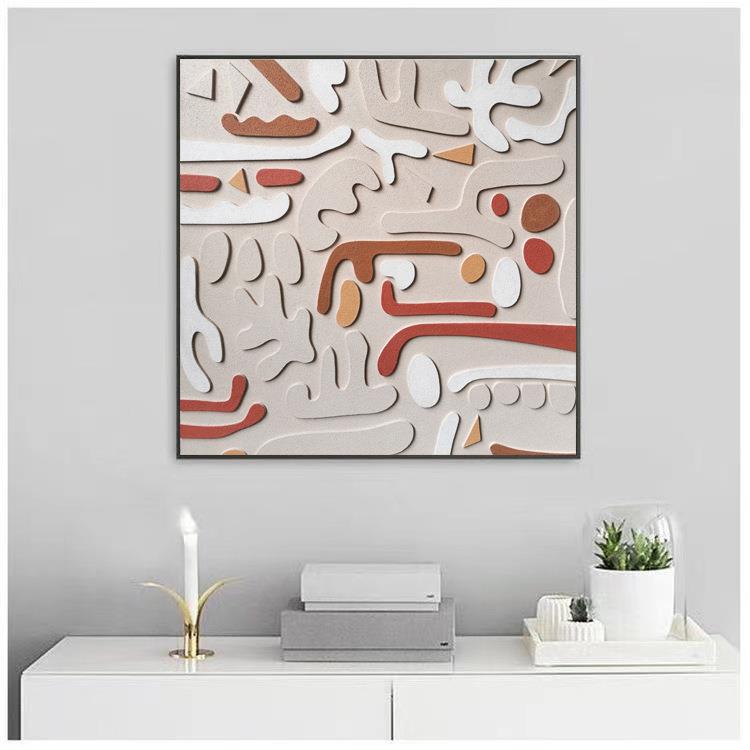 现代简约客玄关立体装置画厅木雕饰酒店样板间实装物NOAH-440画浮