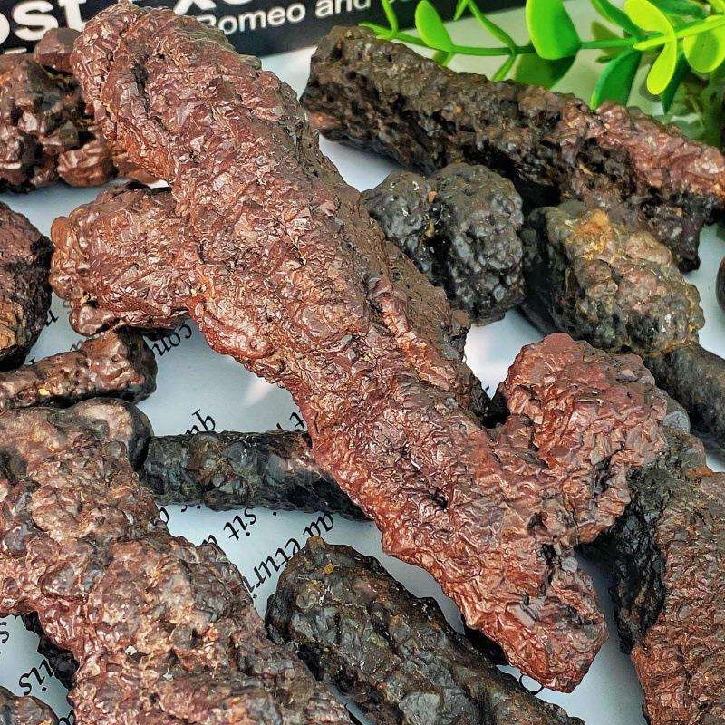 高品质天然随机炭火原石天然水晶原石黑金刚原石