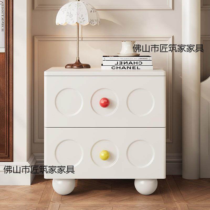 黑色复古款实MR23款木床头柜小户型多尺边新创意卡农家寸用柜床边