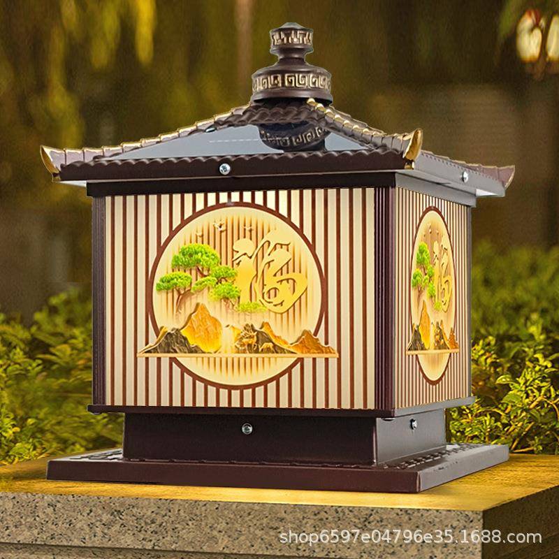 太阳能围墙柱头灯户外庭院大门柱子灯现代简约花园别墅超亮墙头灯