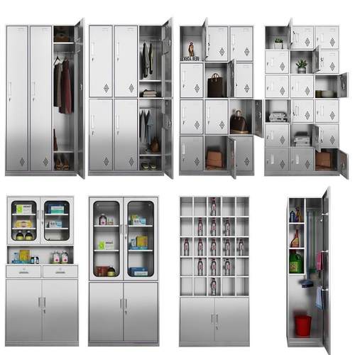 304不锈钢更衣柜员工更衣室工厂无尘净化车间换衣带锁储物柜六门