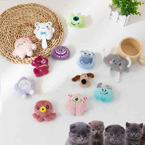 跨境新款猫咪玩具可爱卡通造型加猫草猫咪防抑郁自嗨玩具厂家直销