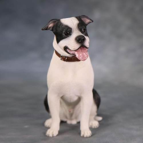 高档JXK1/6 斯塔福梗模型 仿真动物玩狗 树脂摆件兵人神杀爱潮犬