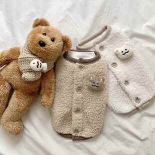 比心宠物棉衣2023秋冬装雪纳瑞泰迪比熊博美猫咪狗狗衣服加厚保暖