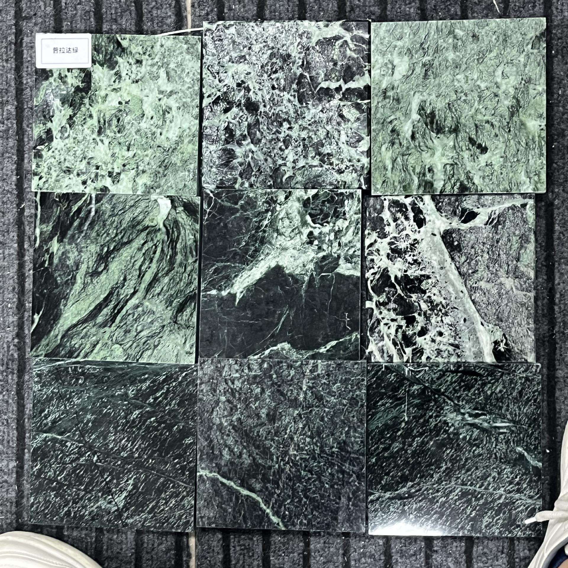 绿色奢石装修大理石样品300*300谱拉达绿意大利大花绿大理石小料