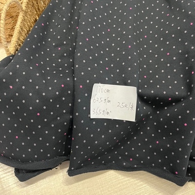 毛圈pi黑底彩色小水玉1米价格宽幅170cm