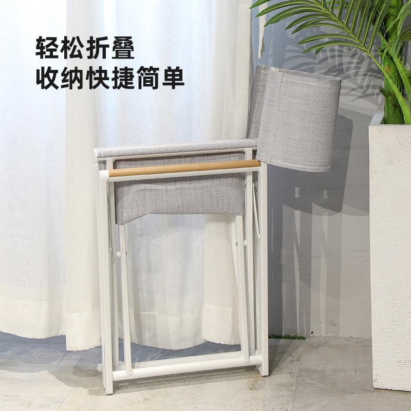 优澜户外铝合金折叠阳台椅带扶手休闲塑木特斯林椅靠背便携导演椅