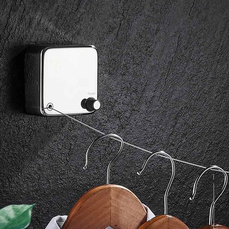 304不锈钢阳台隐形收缩晾衣绳钢丝晒衣绳室内家用晾衣神器