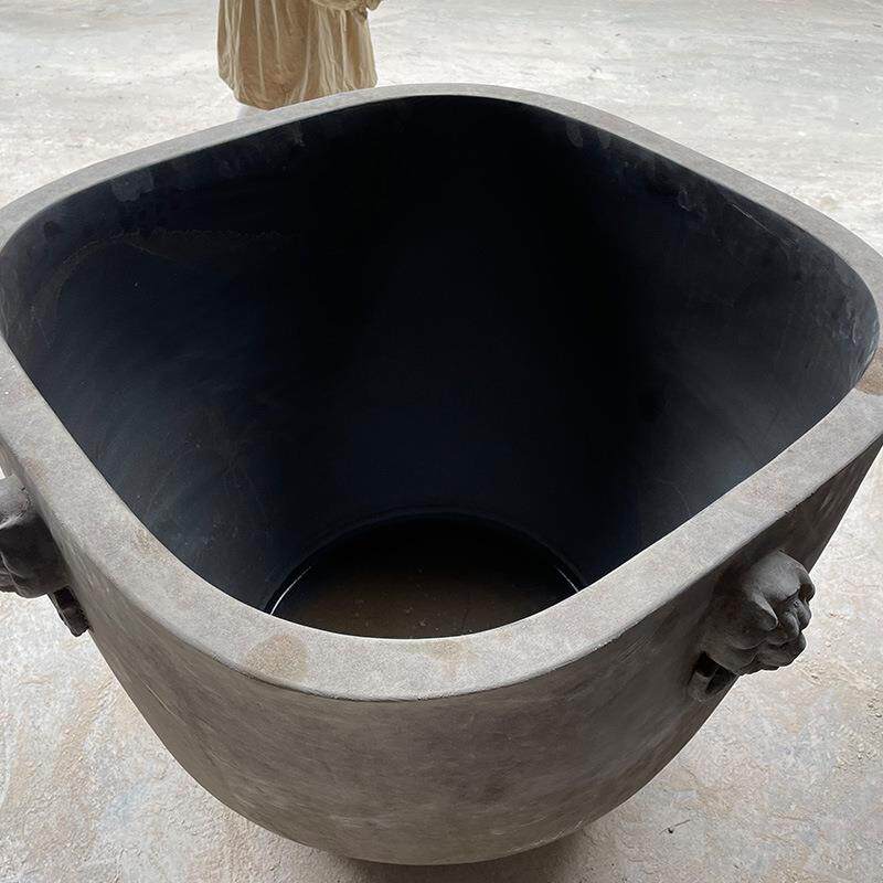 颜色釉方形陶瓷缸 复古圆润手工方缸水缸荷花盆缸景德镇陶瓷鱼缸