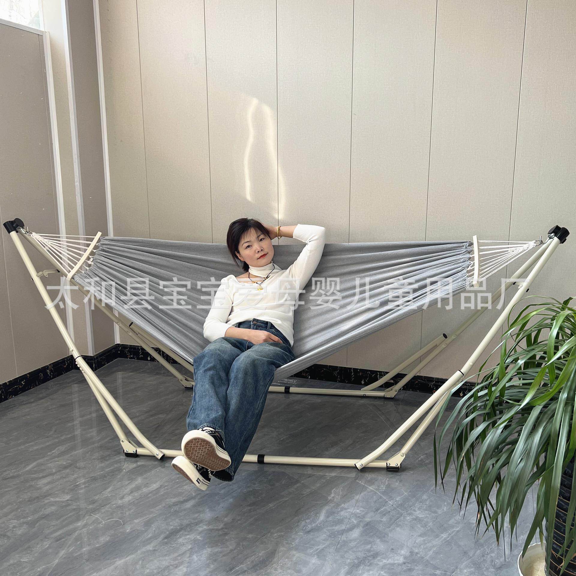 折叠支架吊床铁架户外秋千露营家用可折叠防侧翻吊床厂家货源