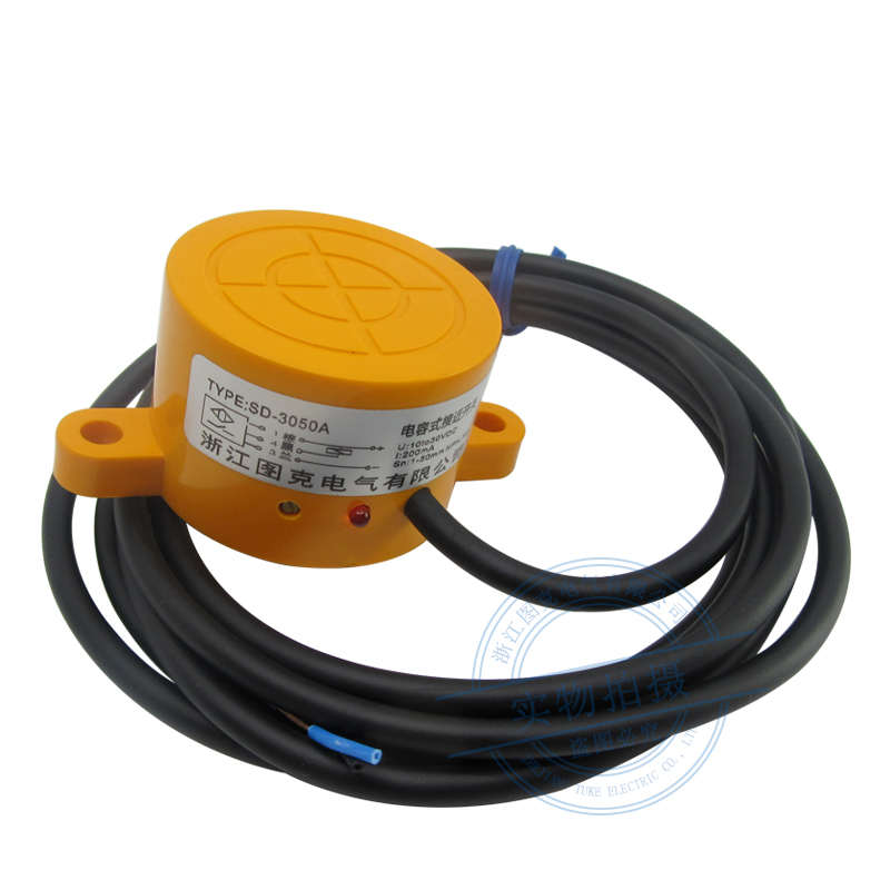 电容式接近开关SD-3050A三线NPN常开料液位限位开关传感器12/24V
