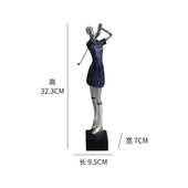 书柜软高尔夫情侣树脂民桌面人物家居工艺品摆件宿酒店装 饰品