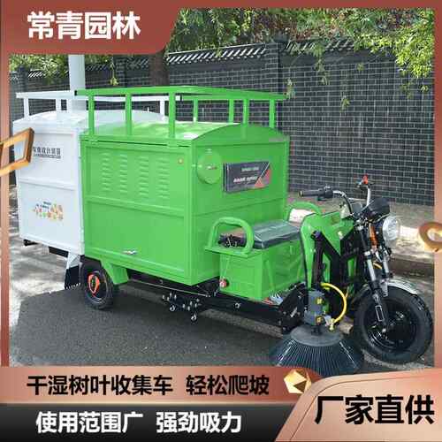 收面干湿树叶收集车小型吸树叶机电动路三轮清扫车功多576能落叶