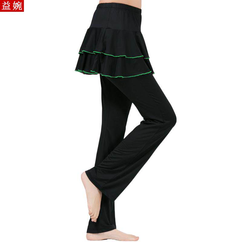 新款广场舞裤子跳舞裙裤舞蹈裤裙女牛奶丝运动服装秋季中老年练功