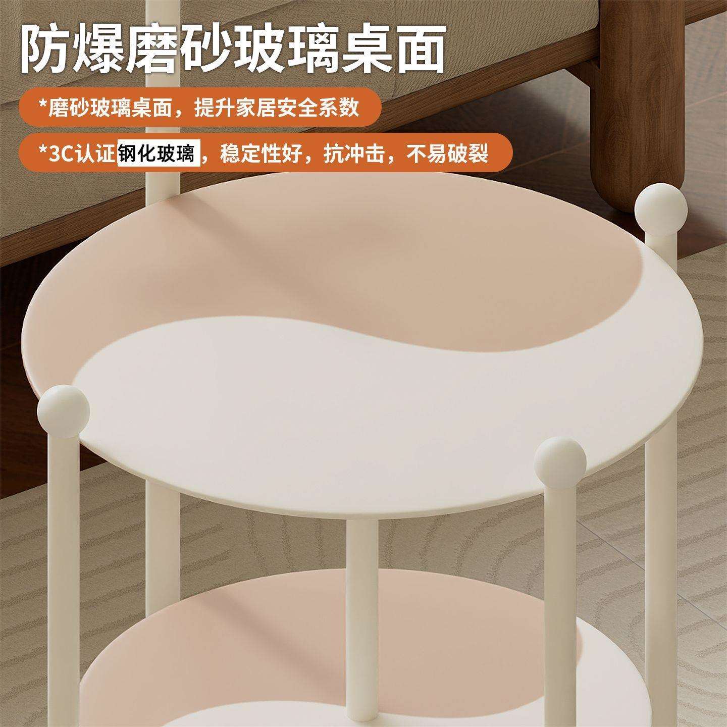 客厅可移动推拉多层茶几钢化玻璃桌面小推车沙发边几收纳神器家用
