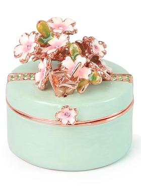 高档饰日戒本PI收CALS首盒精致蝴蝶樱花指盒耳钉饰品纳盒子送女友