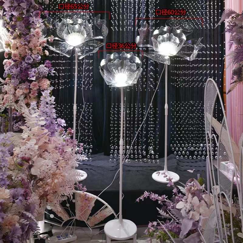 花瓣牡丹路婚庆婚礼发光灯透明引花发光路引婚庆路蝴蝶引道具