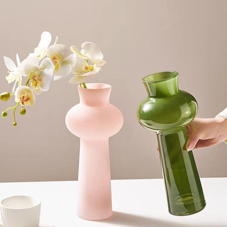 法式浪漫中古高级感水培鲜花玻璃花瓶家居ins小清新摆件装饰品摆