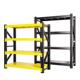 仓储货架中型黑色黄色多层仓库家用储物架落地铁架子超市展示架