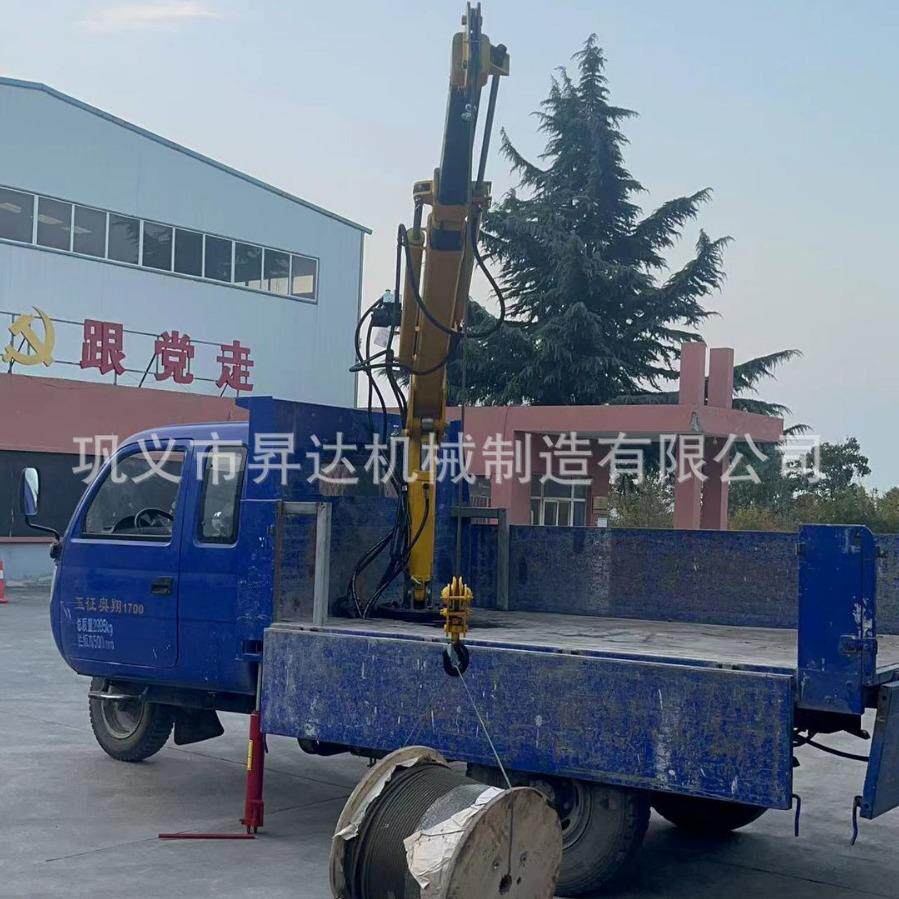 1-5吨全自动液压车载吊机工程车改装单臂提升机货车改装随车吊