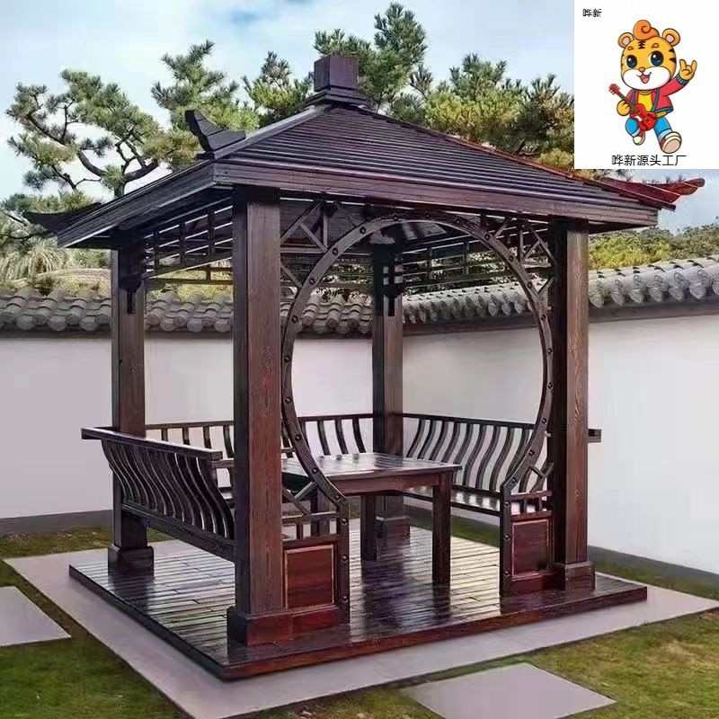 木亭凉亭古建仿古中式子古建户外中式防腐古典凉亭六角新四角凉亭