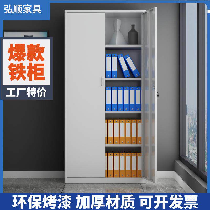 二门文件柜办公柜资料收纳铁皮柜二门双门档案柜财务凭证柜厂家
