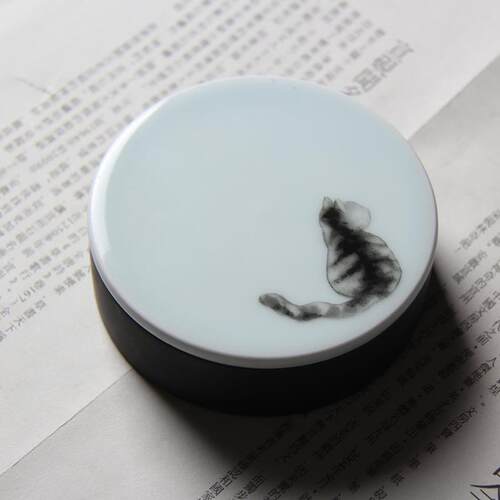 正品宣品安书房萌虎携墨海文房四宝精品砚台天然原石徽宣砚书法专