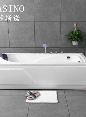 亚克力裙边浴缸可加冲浪按摩恒温加热龙头五金家用洗澡盆