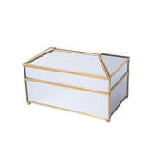 纸巾防尘简约ins客厅北欧家用盒轻抽玻璃奢茶几创意黄铜镜面纸盒