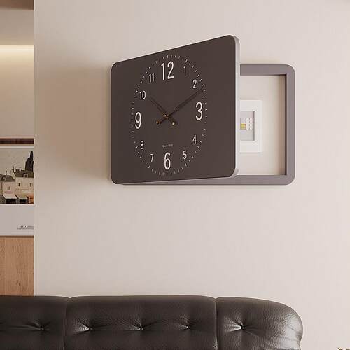 2025新款现代简约多功能带钟遮丑配电箱挂钟时钟弱电电表箱装饰画