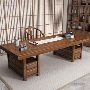 实木书桌新中办字式 复古画案写台带DVB抽屉风公书房画案茶几家用