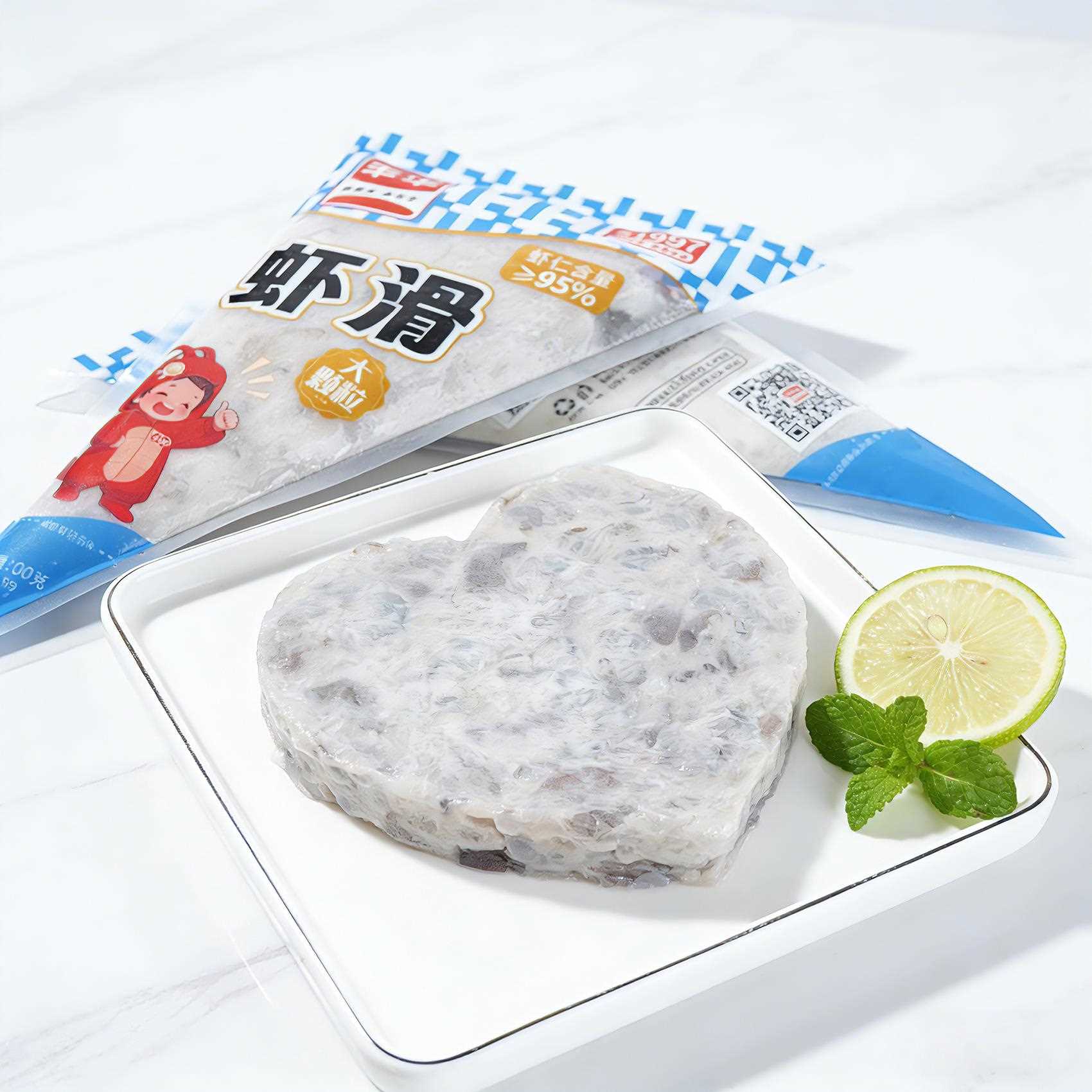 95%纯虾滑新鲜挤袋0添加低脂高蛋白火锅食材早餐半成品100克图片