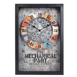 饰个性 金属创意时钟客厅装 指针钟表 复古铁艺转动齿轮挂钟欧式 美式