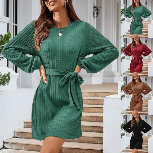 Women's belt long sleeve Fried Dough Twists knitting