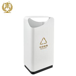 广州南方酒店大堂环境桶铁烤漆白色垃圾桶配不锈钢内桶GPX 231A
