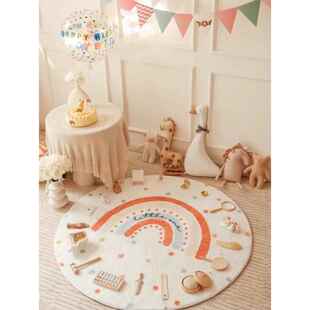 周岁地毯宝宝抓周毯生日周岁礼抓阄地垫百天圆形地毯定制宝宝名字