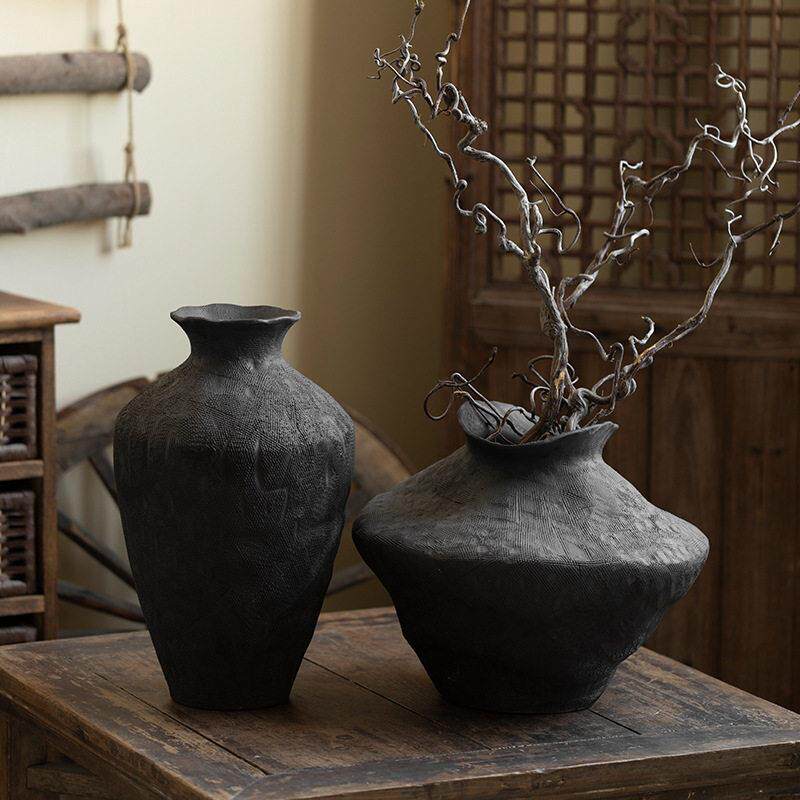 【新品尝鲜】景德镇复古陶瓷花瓶花盆花器装饰品客厅民宿玄关摆件