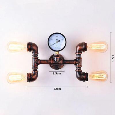 水管壁灯复古创意个性美式loft室内床头4头壁灯咖啡厅酒吧过道灯