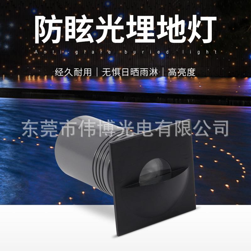 户外广场LED防眩光圆形埋地灯公园过道景观装饰照明灯方形地埋灯