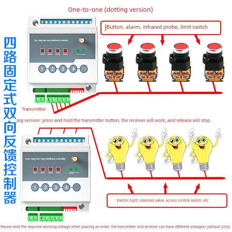 遥控开关报警器信号无线量传输模块采集点对点IO水塔雾炮双向反馈