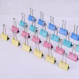 60 Pcs Paper Clip Foldback Metal Binder Clips Colorful Grip