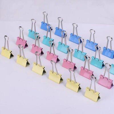 60 Pcs Paper Clip Foldback Metal Binder Clips Colorful Grip