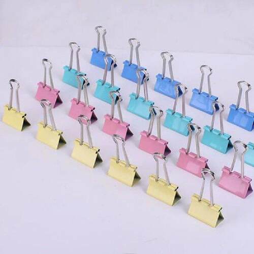 60 Pcs Paper Clip Foldback Metal Binder Clips Colorful Grip