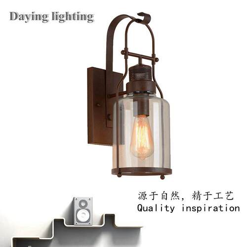 LOFT复古工业风铁艺壁灯餐厅卧室背景墙过道走廊阳台咖啡厅灯具