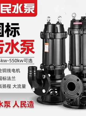 2上海人民国标CWE污水泵380V三相潜家水排污泵单相用2V抽水排0污