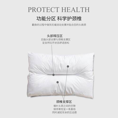 【香龄优品】 女王轻托护颈复合枕头枕芯95白鹅绒护颈护颈一只装
