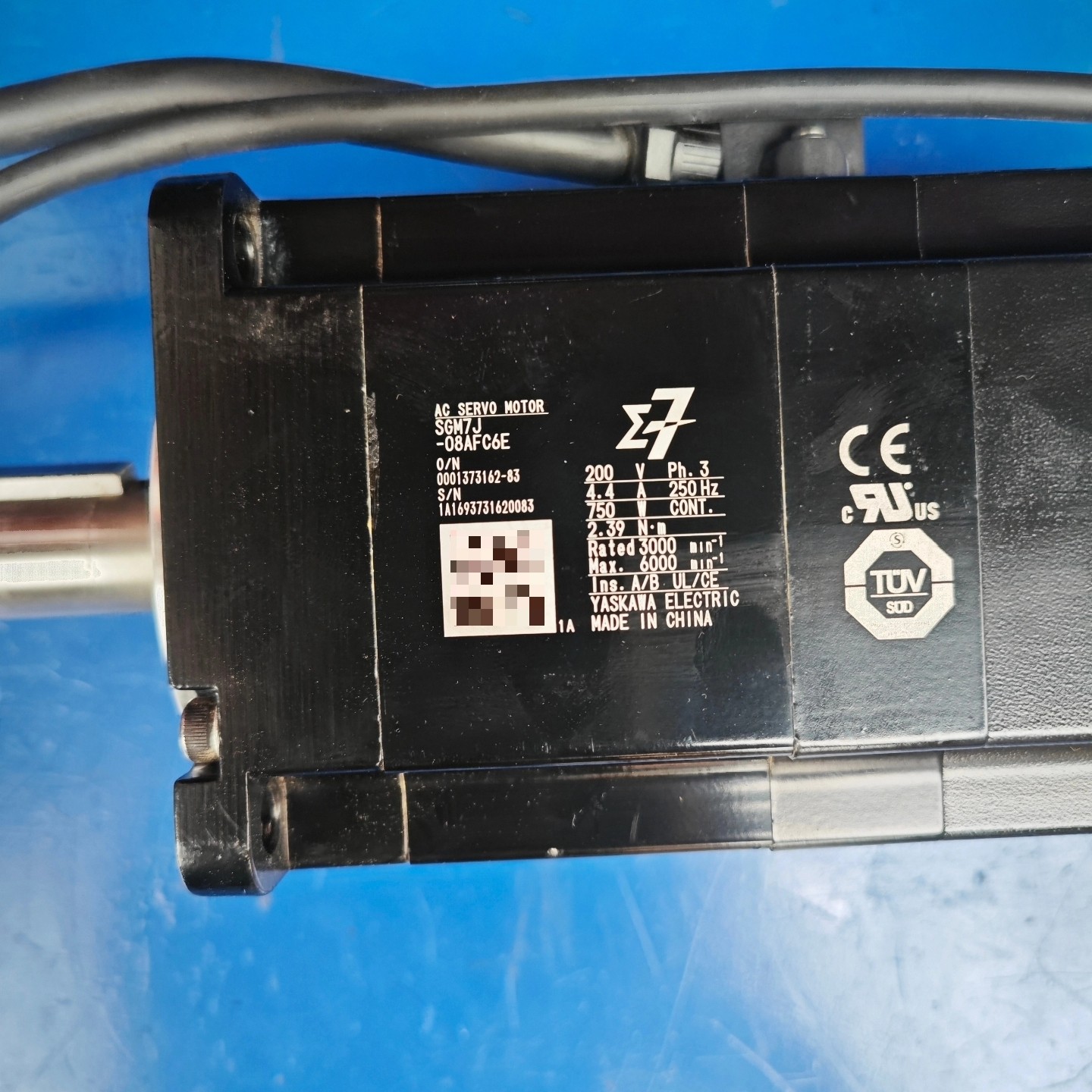 安川7系750W带刹车伺服电机