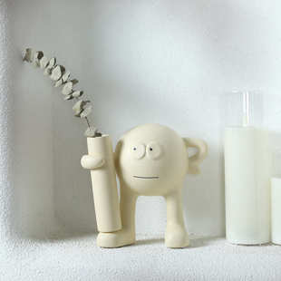 饰品可爱花器 ins玄关客厅电视柜桌面装 创意奶油风格 陶瓷花瓶摆件