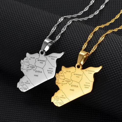 Stainless steel World City Map pendant necklace地图吊坠项炼